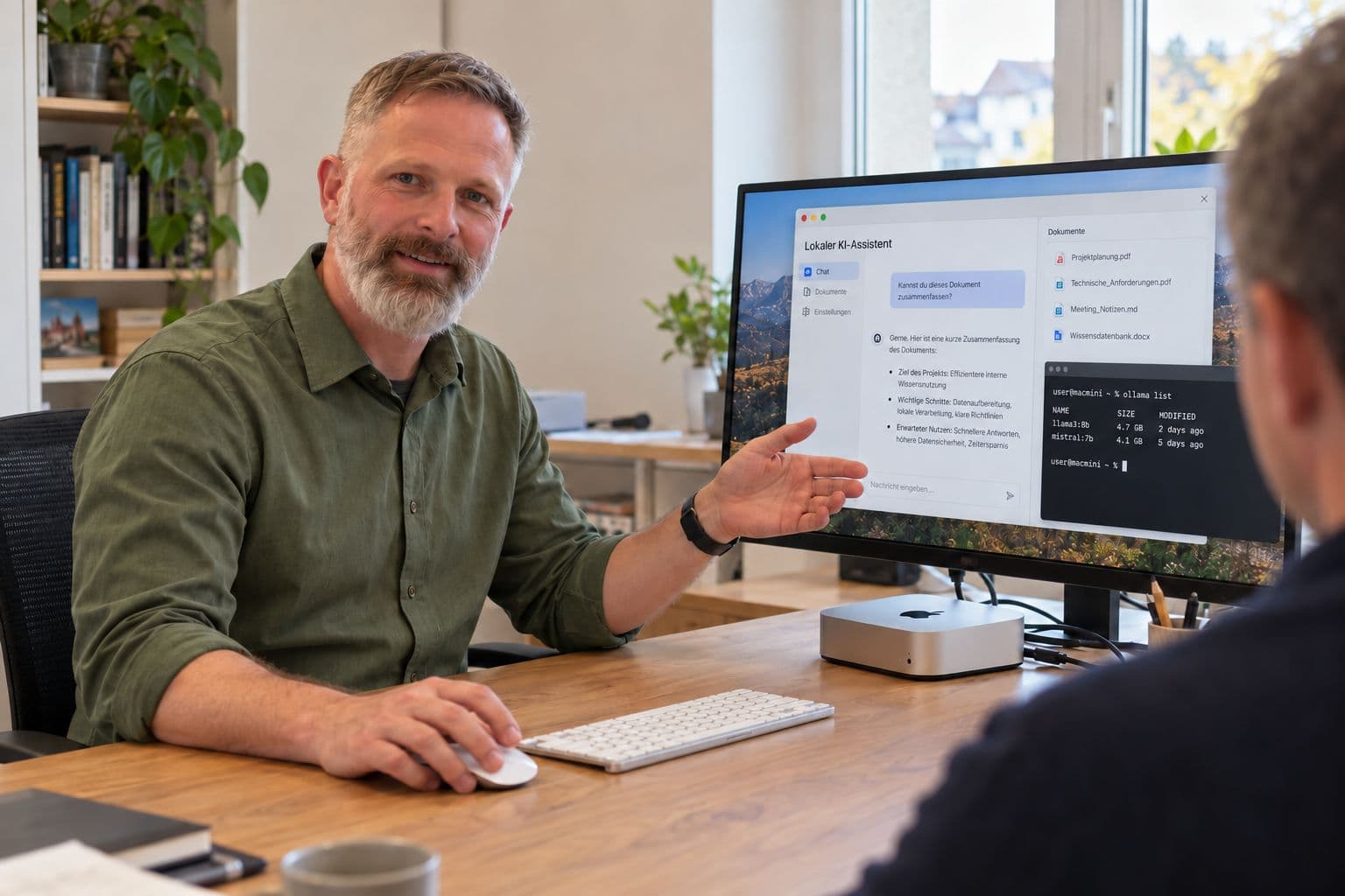 Beratung zu einem lokalen KI-Assistenten, der auf einem Mini-PC im Büro läuft